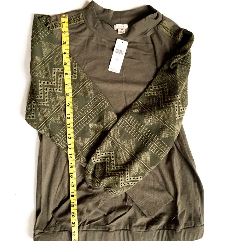 NWT anthropologie helen lace mock neck top green - Picture 2 of 4